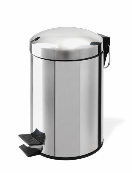 Круглый контейнер для мусора с педалью - 5 литров STIL HAUS, полированная сталь - 478-5L(55)