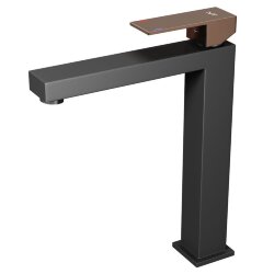 Смеситель NT9001HBG ADIGO HBG NT BAGNO цвет: черный матовый, рукоятка розовое золото