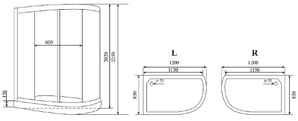 Timo Душевая кабина Standart 120x85 без гидромассажа арт. T-6602SR Timo Душевая кабина Standart 120x85 без гидромассажа арт. T-6602SR