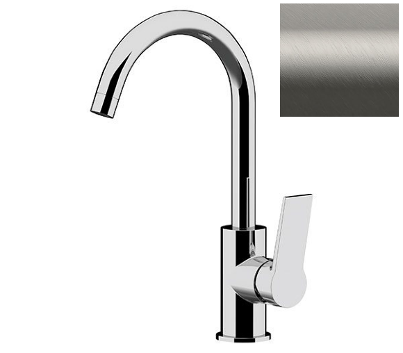Смеситель для раковины DOT с высоким поворотным изливом Remer (никель) арт. DT72CNP