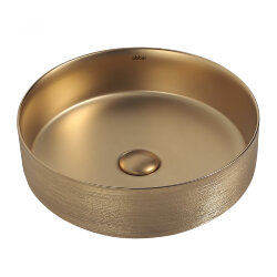 Раковина накладная 400x400мм, золото матовое, BEQUEM ABBER арт. AC2109BGM