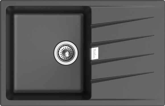 Кухонная мойка Raum 780x500, 1 чаша, Rivelato, RM-78 antracite цвет: черный