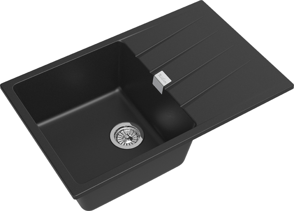 Кухонная мойка Raum 780x500, 1 чаша, Rivelato, RM-78 antracite цвет: черный