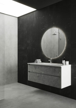 Тумба для раковины 2 выдвижных ящика (раковина r9090d) SANVIT KUBE-2 LOFT арт. kkubeloft290