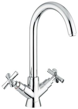 Двухвентильный кухонный смеситель с поворотным изливом, без донного клапана, Emmevi Spirit New, 31057/CR цвет: хром Двухвентильный кухонный смеситель с поворотным изливом, без донного клапана, Emmevi Spirit New, 31057/CR цвет: хром