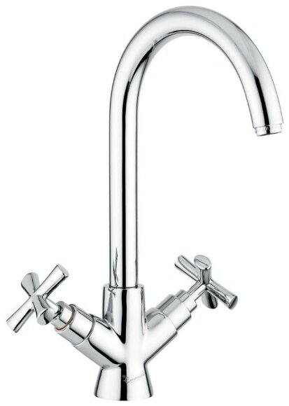 Двухвентильный кухонный смеситель с поворотным изливом, без донного клапана, Emmevi Spirit New, 31057/CR цвет: хром Двухвентильный кухонный смеситель с поворотным изливом, без донного клапана, Emmevi Spirit New, 31057/CR цвет: хром