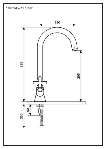 Двухвентильный кухонный смеситель с поворотным изливом, без донного клапана, Emmevi Spirit New, 31057/CR цвет: хром Двухвентильный кухонный смеситель с поворотным изливом, без донного клапана, Emmevi Spirit New, 31057/CR цвет: хром